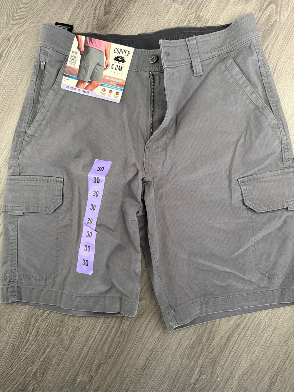 Copper & Oak Men's Gray Cargo Shorts - Classic Fit